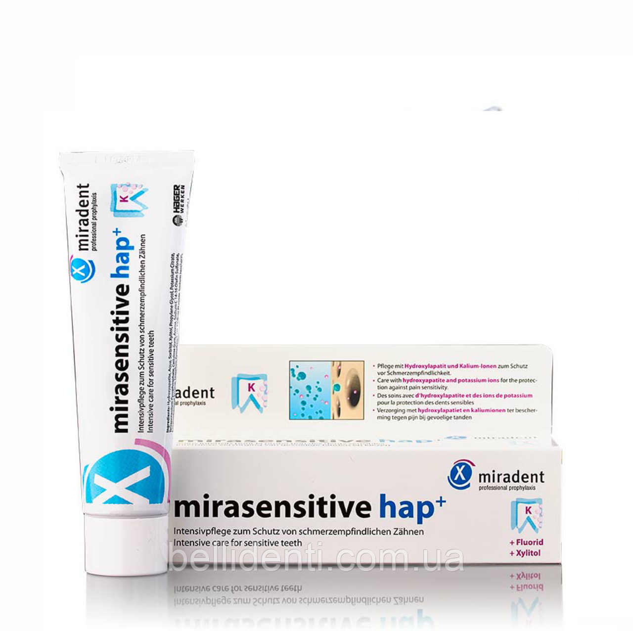 Зубна паста для чутливих зубів miradent Mirasensitive hap+, 50 мл