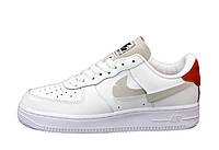 Nike Air Force Женские осенние белые кожаные кроссовки. Женские кроссовки на шнурках