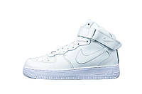 Nike Air Force Женские осенние белые кожаные кроссовки. Женские кроссовки на шнурках