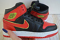 Nike Air Jordan Женские осенние красные кожаные кроссовки. Женские кроссовки на шнурках