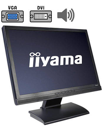 Монітор Iiyama ProLite E2200WS / 22" (1680x1050) TN / VGA, DVI / Вбудовані колонки (2x 1W) / VESA 100x100, фото 2
