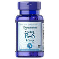 Vitamin B-6 (Pyridoxine Hydrochloride) 50 мг Puritan Pride (100 таблеток)