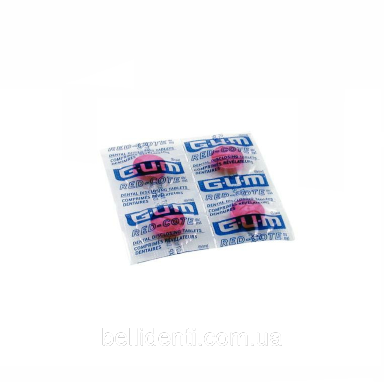 Таблетки для виявления зубного нальота Gum RED-COTE 4 шт