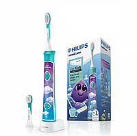 Звуковая электрическая зубная щетка Philips Sonicare For Kids Connected Light Blue с Bluetooth HX6322/04 (от 3