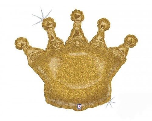 Фольгированный Шар-Фигура "Корона голограмма золотая" 75см , Grabo - фото 1 - id-p1664099343