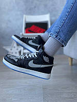 Nike Air Jordan мужские весенние/осенние черные кроссовки на шнурках.Демисезонные мужские кожаные кроссы