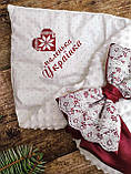 Зимовий конверт - ковдра для новонародженої дівчинки, вишивка "Маленька Українка", білий з червоним, фото 3