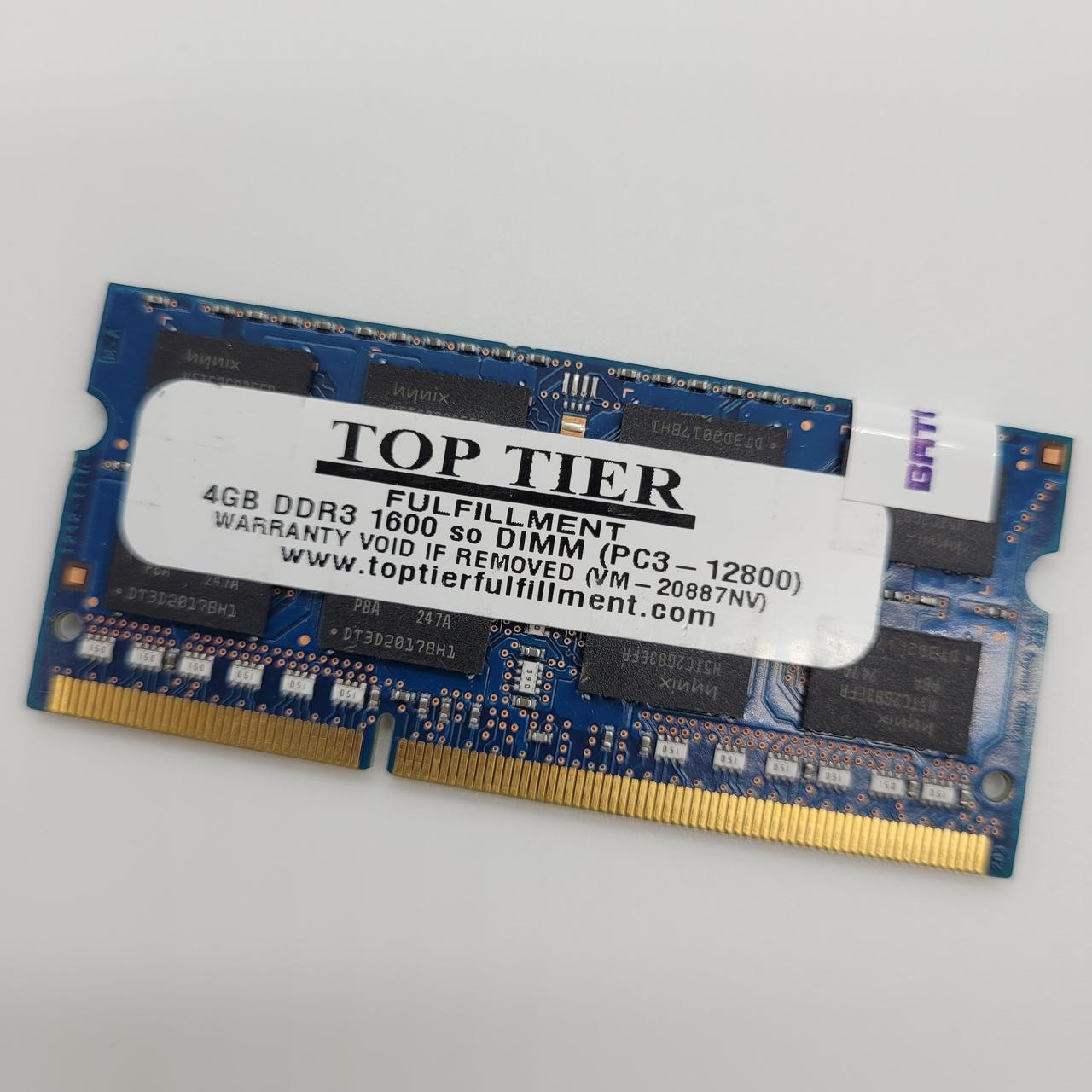 Оперативна пам'ять для ноутбука TOP TIER SODIMM DDR3L 4Gb 1600MHz 12800s CL11 (HMT351S6EFR8A-PB N0 AA) Б/В