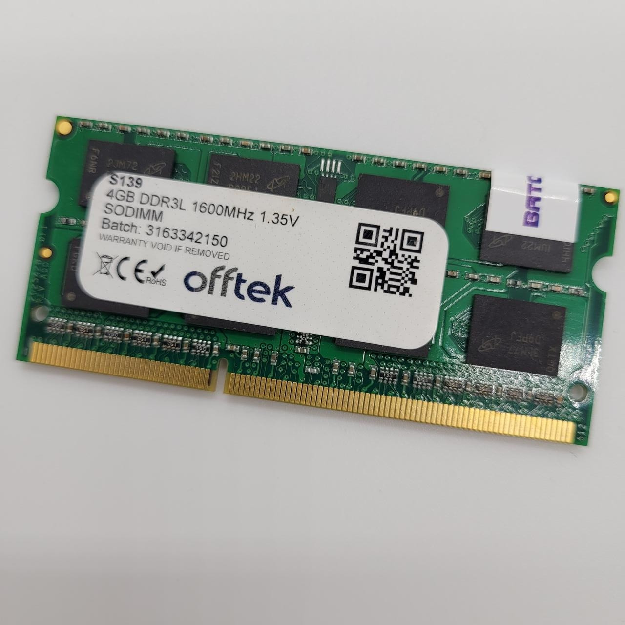 Оперативна пам'ять ноутбука Offtek SODIMM DDR3L 4Gb 1600MHz 12800S 1R8 CL11 Б/В