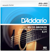 Струны для акустической гитары D*ADDARIO EJ-11 Bronze 80/20 Light