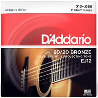 Струны для акустической гитары D*ADDARIO EJ-12 (13-56) bronze