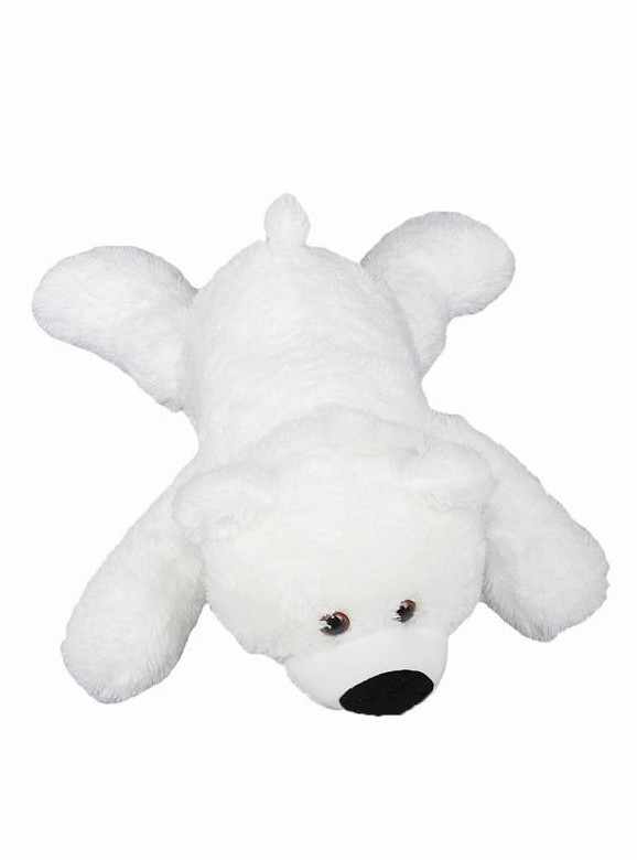 Лежачий ведмедик Умка плюшевий 85 см білий, М'яка іграшка ведмедик Умка, Дитячі м'які ведмеді в подарунок