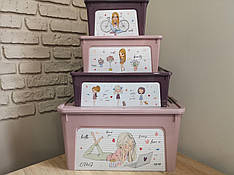 Комплект контейнерів "Smart Box" Алеана з декором Girl _ Дівчата 4 шт