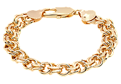 Браслет Xuping Позолота 18K "Плетіння Бісмарк" довжина 21см х 11мм