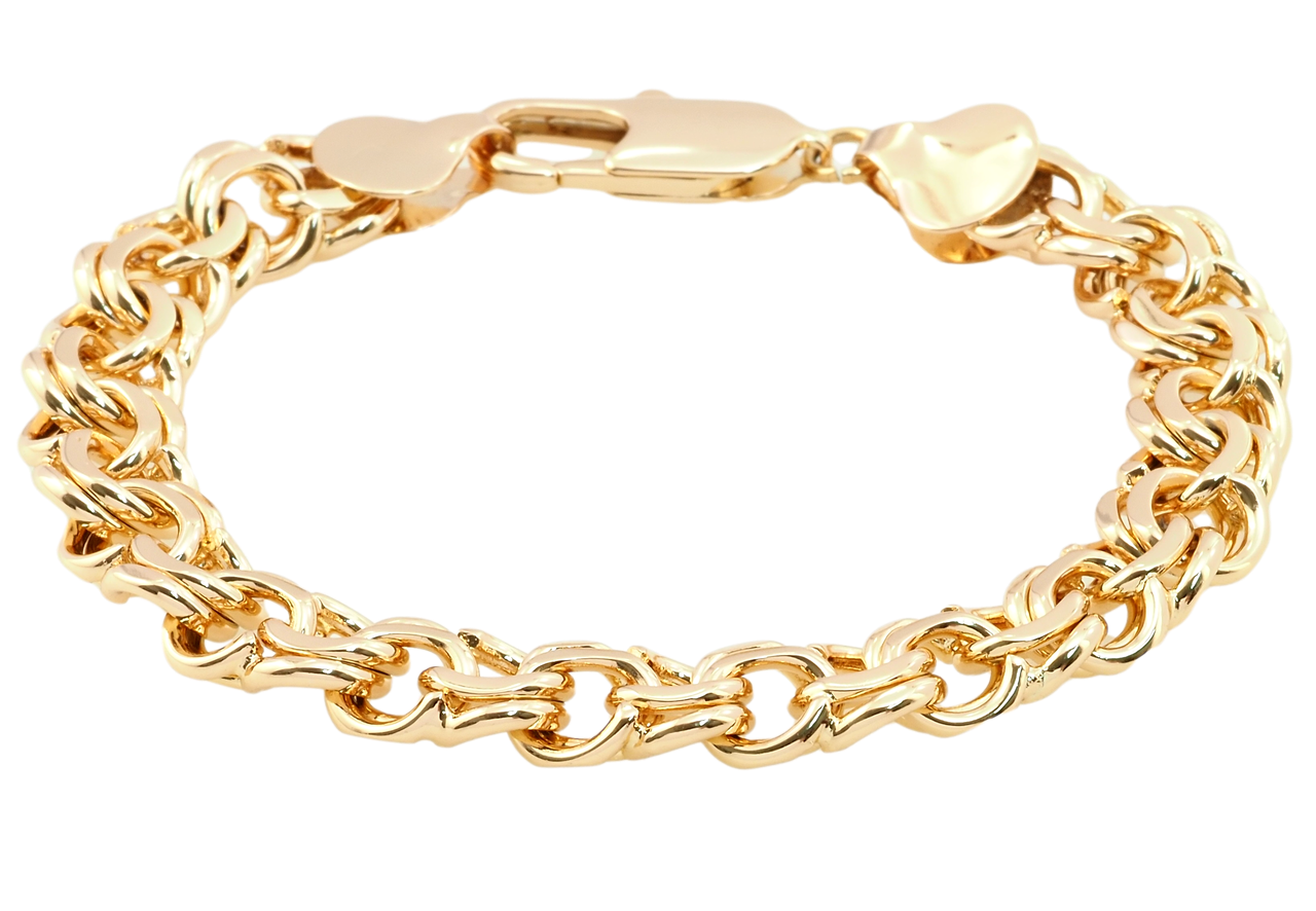 Браслет Xuping Позолота 18K "Плетіння Бісмарк" довжина 25см х 11мм