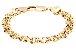 Браслет Xuping Позолота 18K "Плетіння Бісмарк" довжина 25см х 11мм