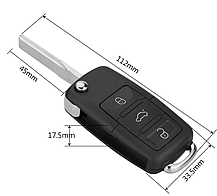 Корпус ключа для VW (Фольксваген) "Америка" 3 кнопки + 1 кнопка "Паника", корпус на Дві частини (+ Емблема), фото 5