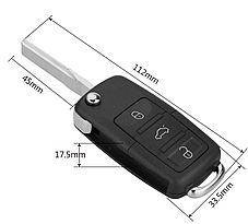 Корпус ключа для Skoda (Шкода) 3 кнопки, корпус на три частини, фото 3