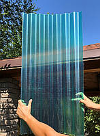 Прозорий пластиковий шифер ELYPLAST Стандарт гофрований (Зелений). Ширина 2.5 м, фото 2