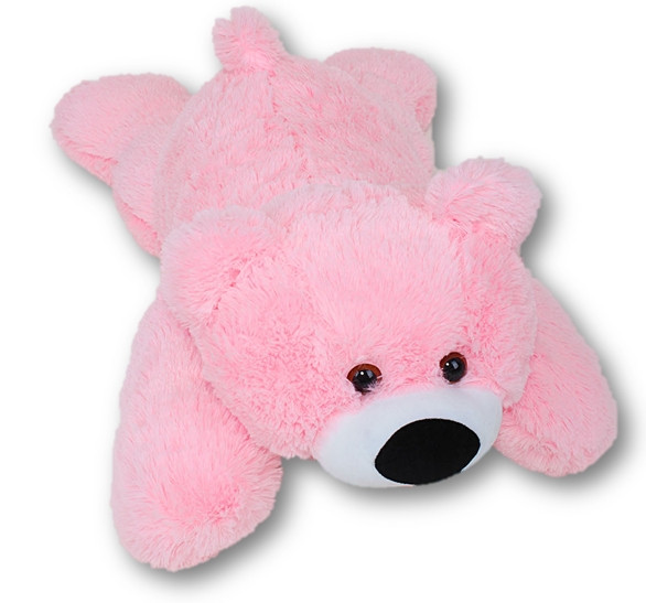 Лежачий ведмедик Умка плюшевий 85 см рожевий, Дитячі пухнасті ведмеді в подарунок, М'яка іграшка ведмедик Умка