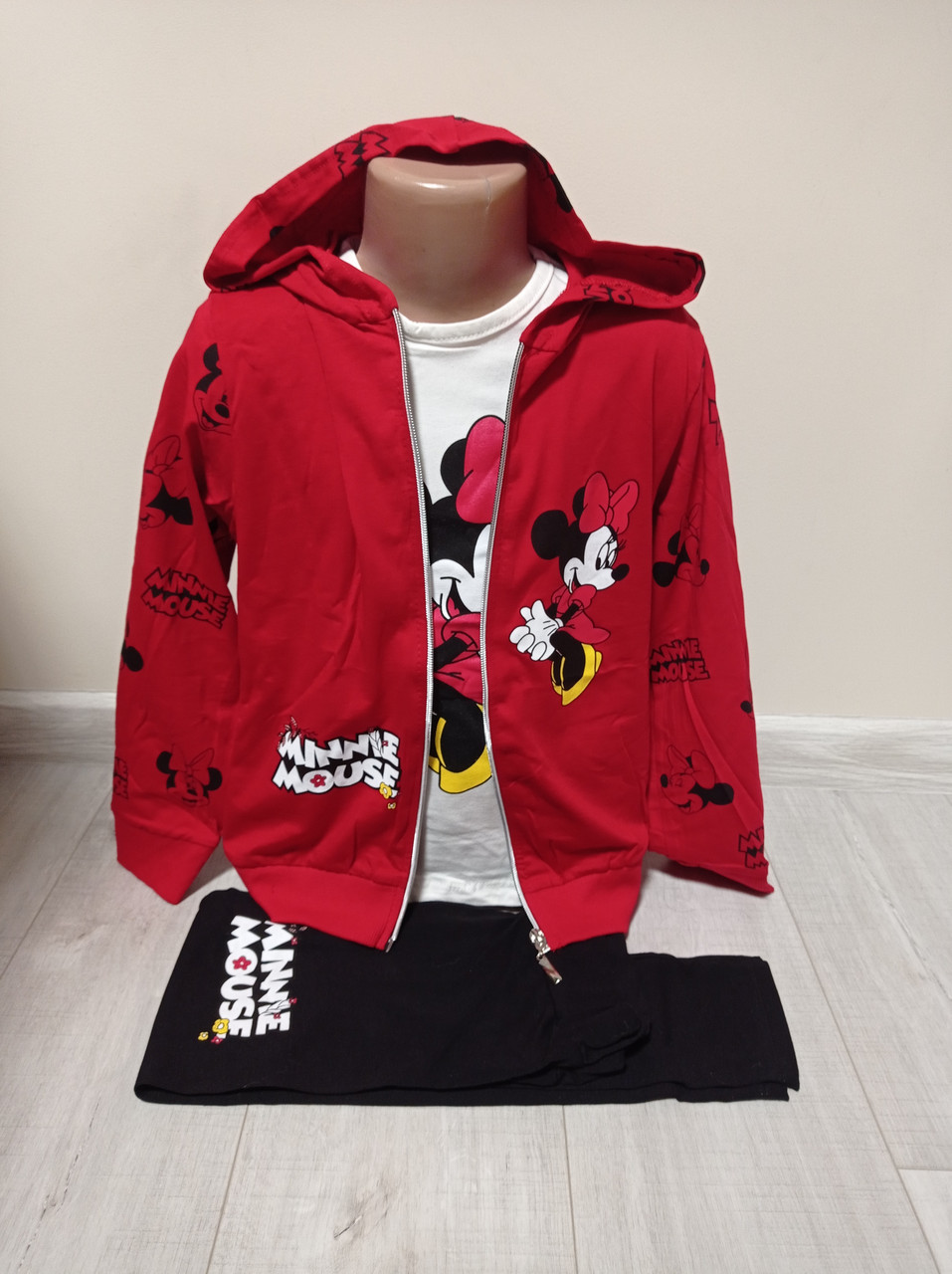 Дитячий спортивний костюм "Minnie Mouse" для дівчинки Туреччина на 2-7 років трійка кофта з футболкою та штанами