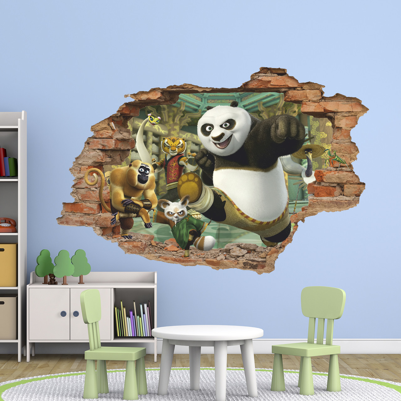 Інтер'єрна наклейка на стіну Кунг-фу Панда Oracal розмір 96х64см, фото 1