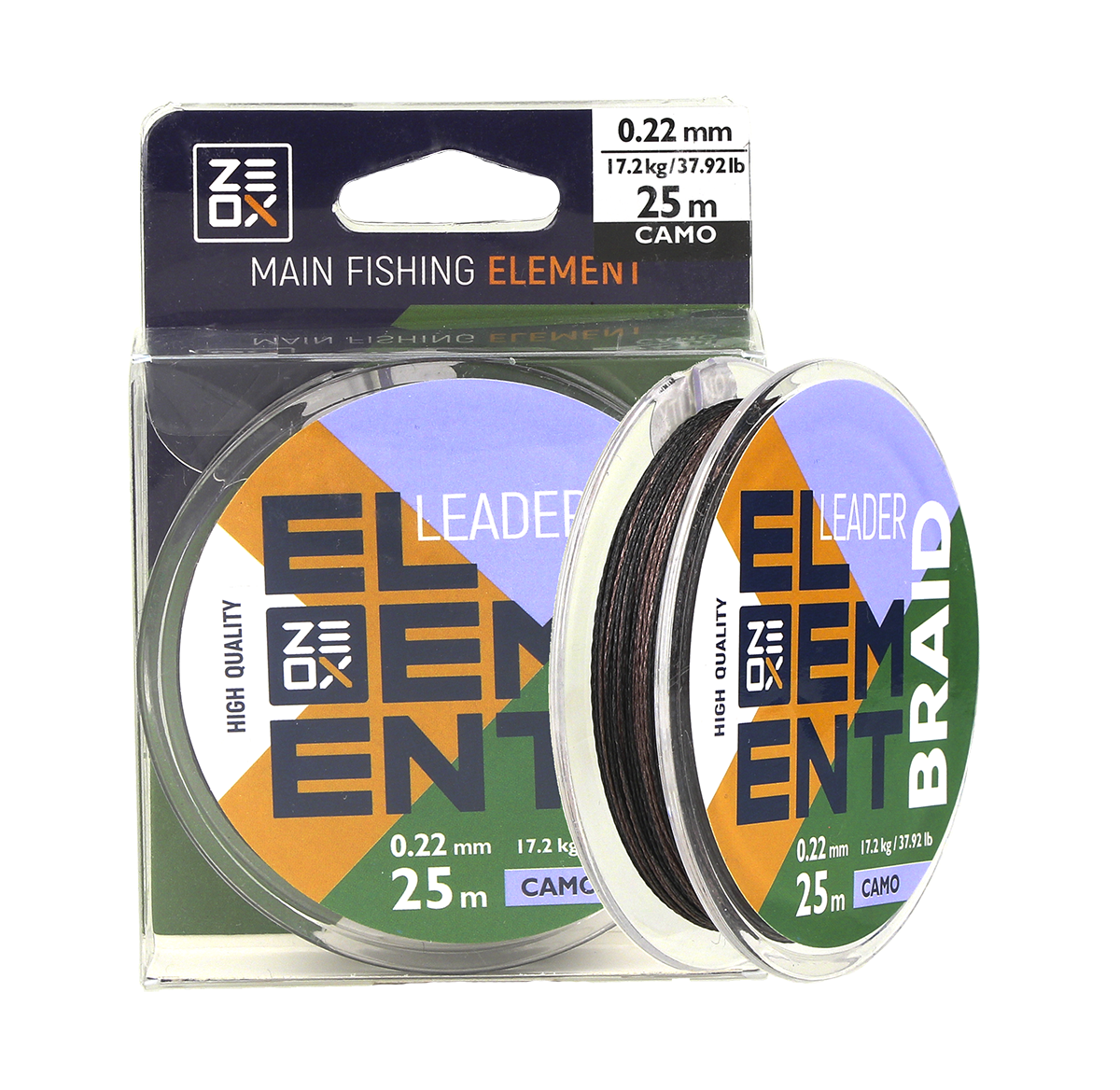 Повідковий матеріал Zeox Element Leader Braid 25м 0.18 мм (камуфляж, чорно-коричневий)