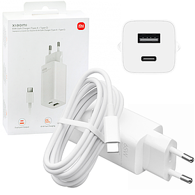 Швидкісний зарядний пристрій 65W GaN Xiaomi Mi 1xUSB-A+1xType-C White (BHR5515GL)