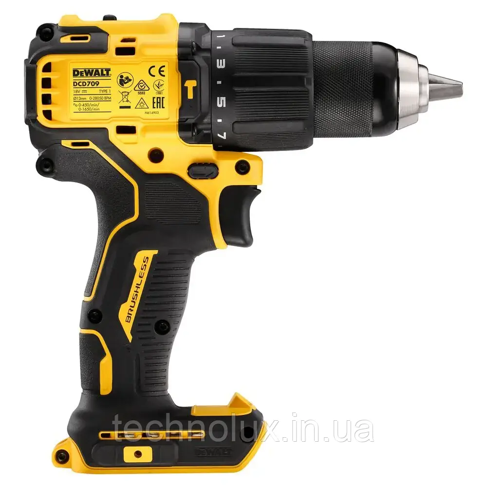 Дриль-шурупокрут акумуляторний безщітковий ударний DeWALT DCD709M2T - фото 2 - id-p16812389