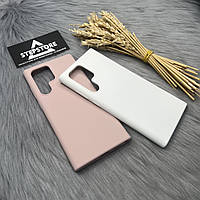 Чехол Silicone Case для Samsung S22 ultra (S908) с микрофиброй закрытым низом противоударный силикон