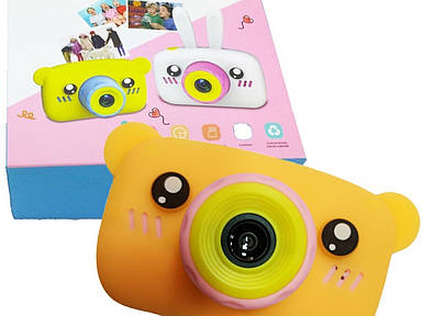 Дитячий фотоапарат цифровий Ведмедик XL500B Smart Kids Full HD 1080p в чохлі, дитяча фотокамера з екраном