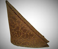 Салфетка тканевая сервировочная коричневая шоколадная с вензелями Atteks - 1438