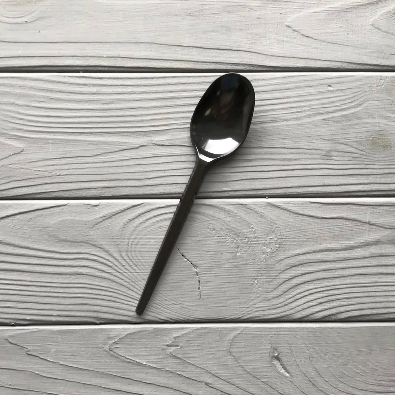 Ложка столова легка PS чорна (100шт|уп/36уп|ящ), фото 1