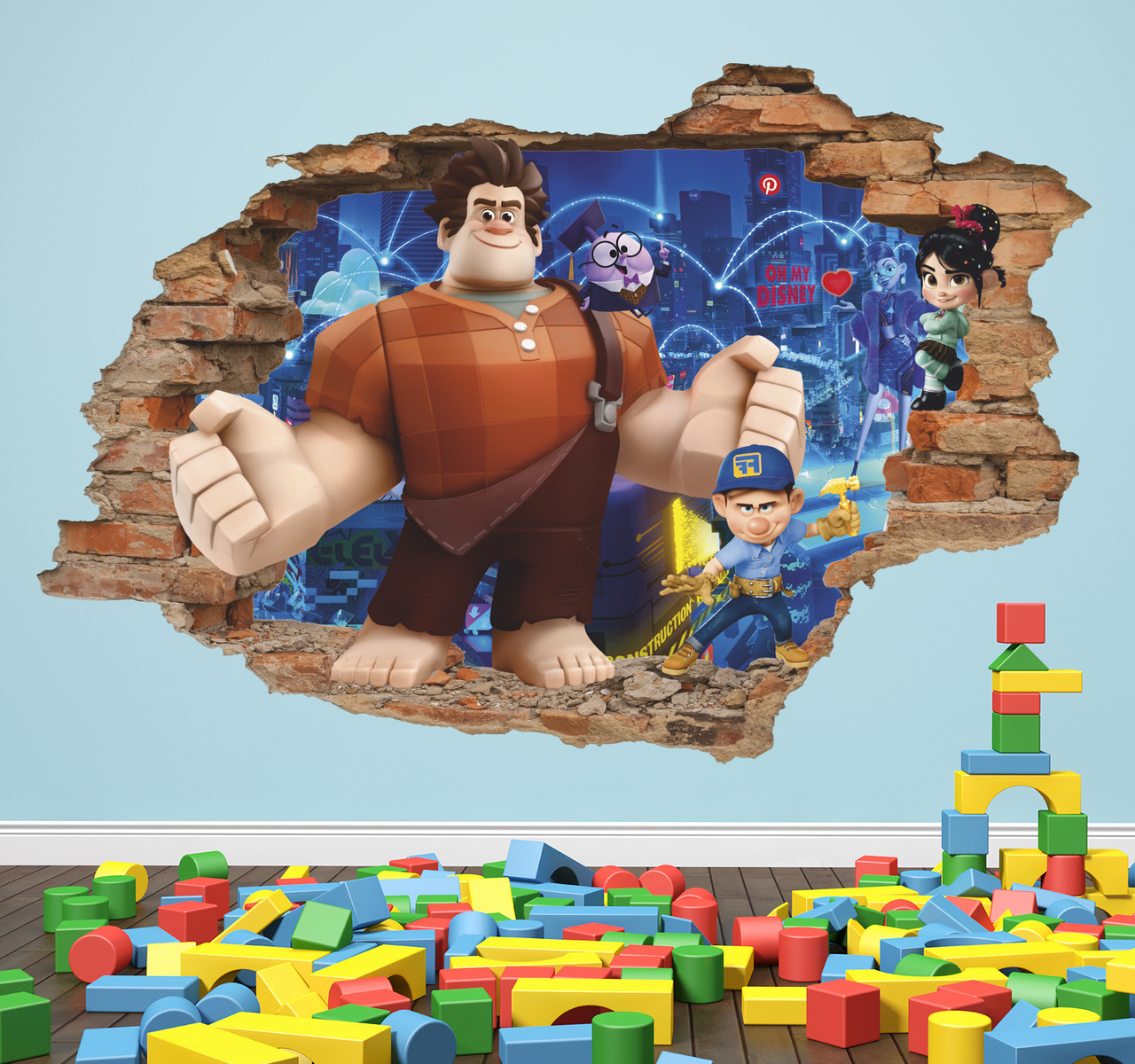 Інтер'єрна наклейка на стіну Ральф проти інтернету Oracal розмір 96х64см, фото 1