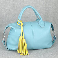 Кожаная голубая женская сумка, цвета в ассортименте