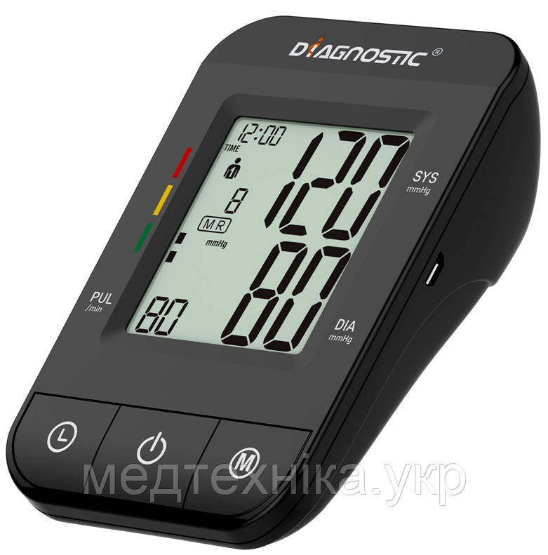 Тонометр автоматичний Diagnostic DM-200 IHB PLUS на плече з індикатором аритмії, адаптером, Польща