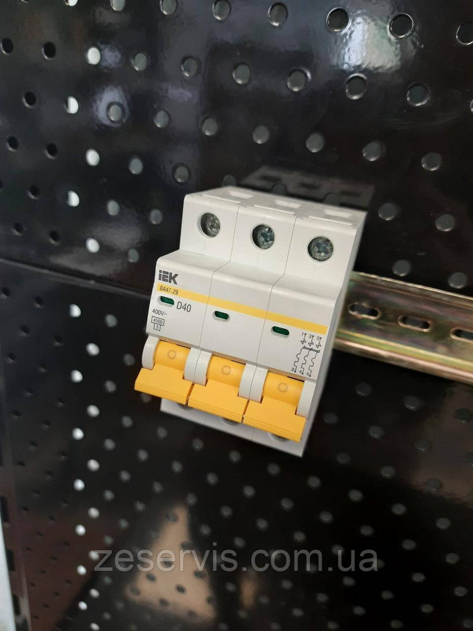 Автоматичний вимикач IEK ВА47-29 3P 40A, фото 1