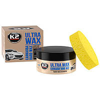 Твердый воск для кузова K2 Ultra Wax (K073) пастообразный с губкой 250г