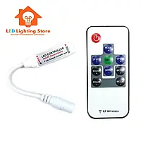 RGB контроллер 6A mini RF, 12-24V, с пультом IR 11 кнопок, для светодиодной RGB ленты, 3 канала по 2А