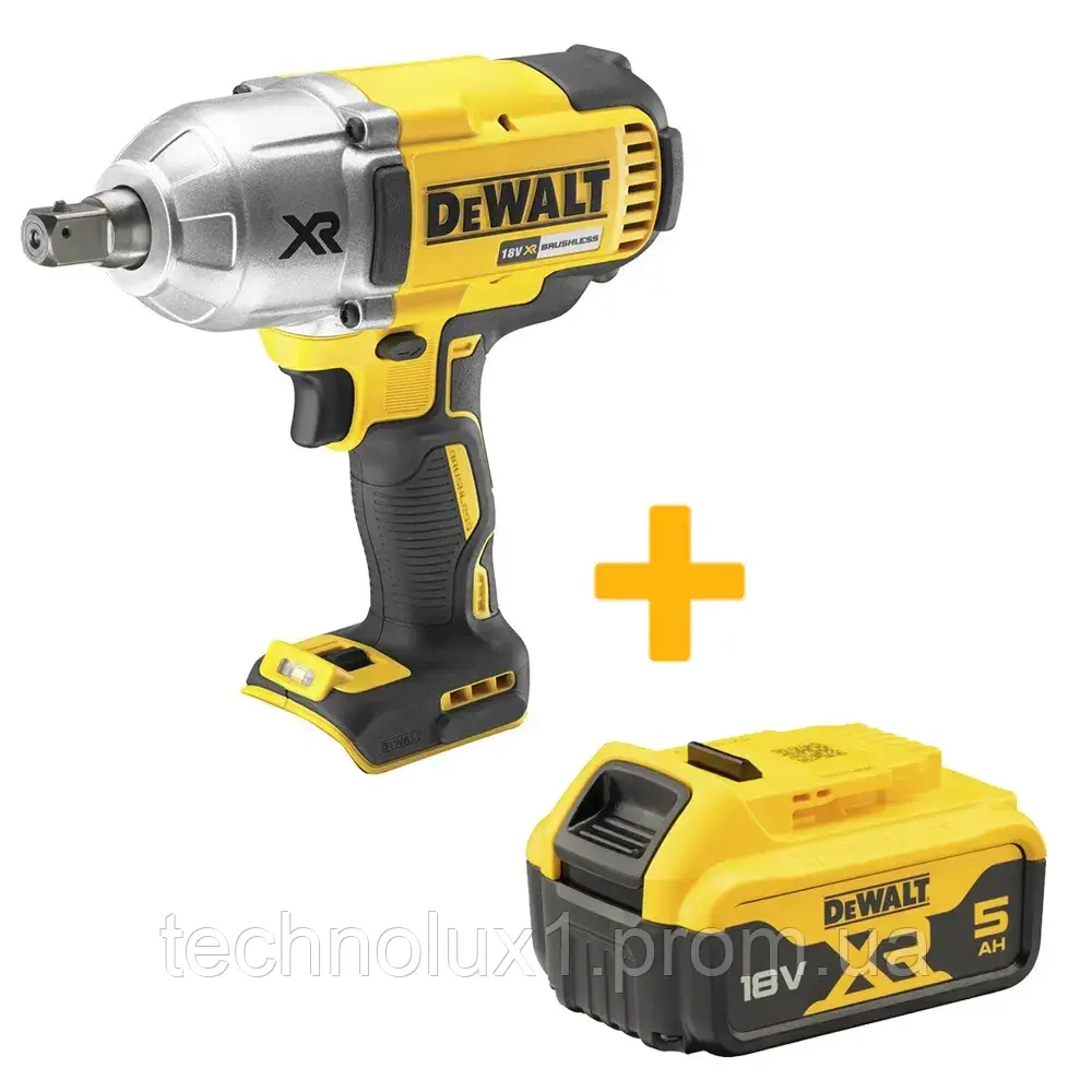 Гайкокрут ударний акумуляторний безщітковий DeWALT DCF899NT+DCB184