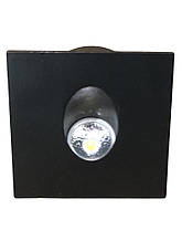 Світильник сходовий врізний чорний LED "ZUMRUT" 3W, нейтрального світла, 4000К