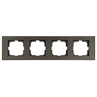 Рамка Ovivo GRANO на 4 розетки та вимикача моко