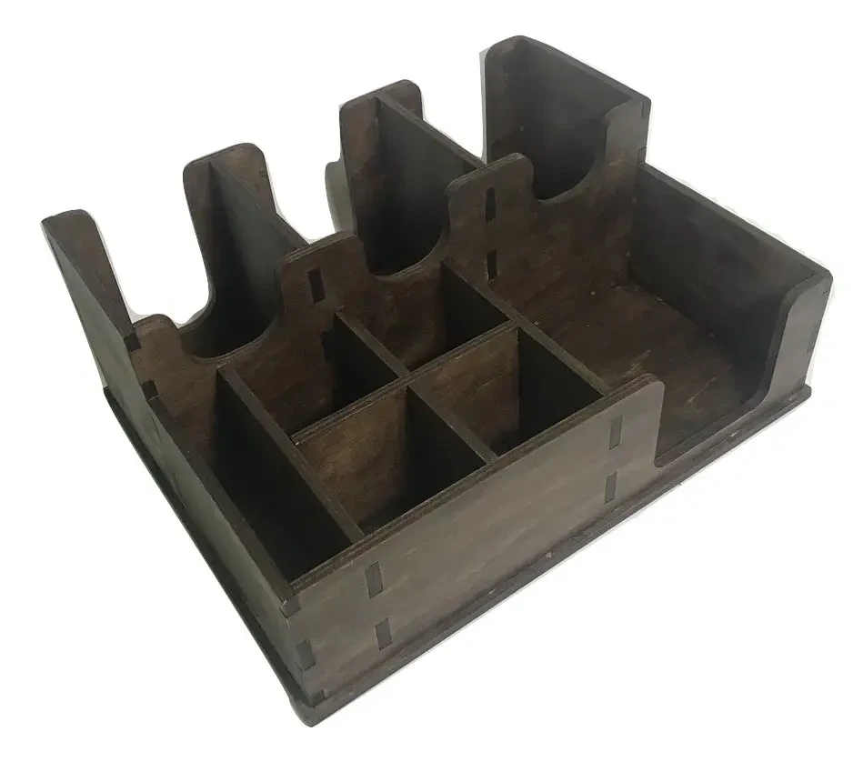 Органайзер барний 9 секцій Ecowood Premium, дерев'яний, для кришок, склянок, чайних пакетиків з дерева