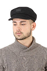 Кепка-капінка для чоловіків із драпа темно-сіра