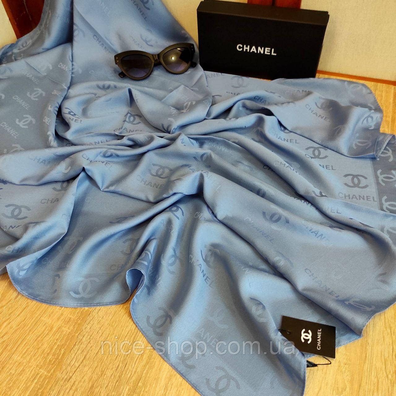 Хустка шовкова блакитна, джинс