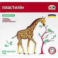 Пластилін на восковій основі з ножем 12 кольорів Захоплення вага 192 г Гамма в упаковці 2 шт