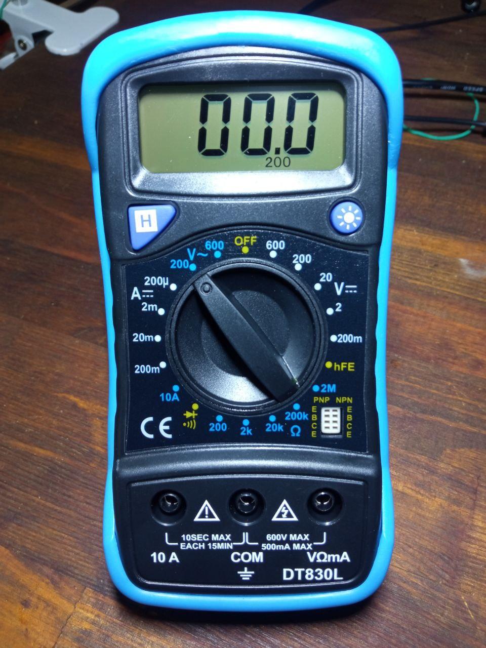 Мультиметр DT830L з продзвінком, підсвіткою