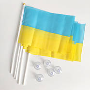 Прапорець України поліестер 14*21 на палочці з присоскою, фото 5