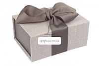 Итальянская подарочная коробка серо-коричневая (13.5*10 см) 2 штуки