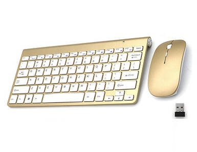 Бездротовий комплект клавіатура з мишкою в стилі Apple 902, Клавіатура та миша бездротова класична